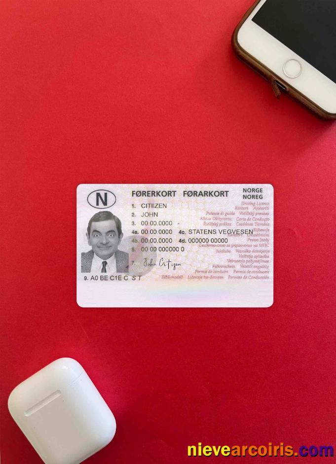 Norway driving license, fully editable (2013 – present) photolook